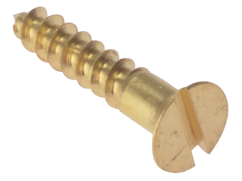 Wood Screws, Slotted, CSK, Brass