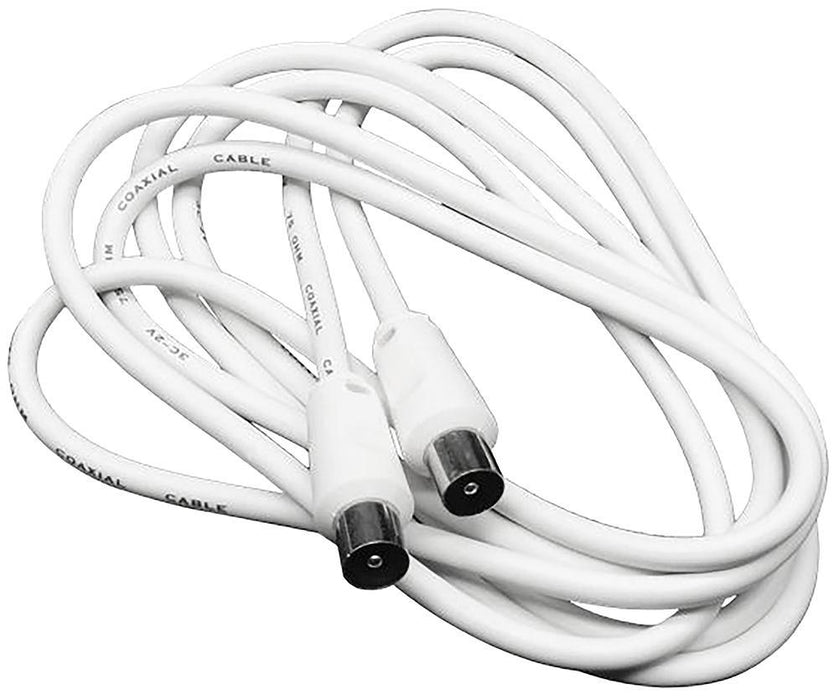 2M PLUG TO PLUG GOLD COAX LEAD, WHITE
