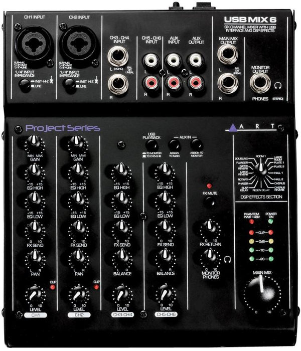 6 Channel Line Mixer with USB Interface