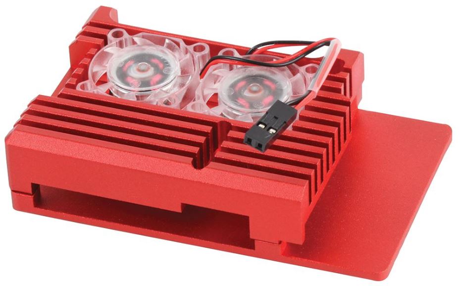 Active Heatsink Case for Raspberry Pi 4, Red