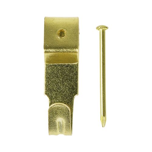 Picture Hook & Nails - Electro Brass