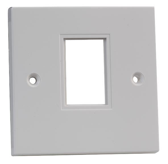 1-Gang Front Plate with Single Module Aperture White