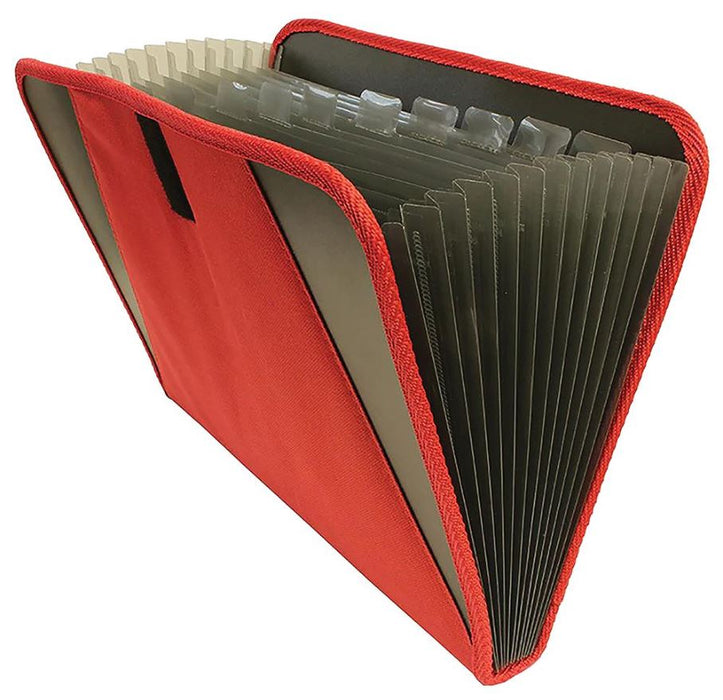 13 Pocket Fabric Expanding File, Red