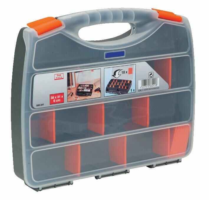 DURATOOL - Compartment Storage Box, Orange - 60mm x 380mm x 310mm