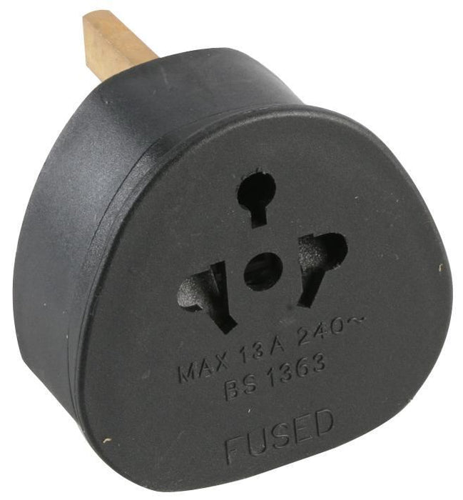 Visitor to UK, All Continents Travel Adaptor, Black