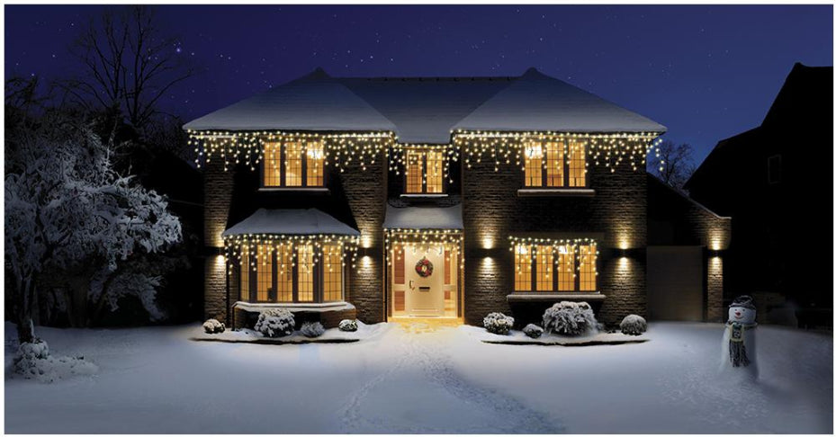 240 Snowing Icicle LED Lights with Timer, Warm White