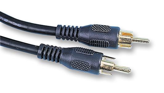 Phono (RCA) Male to Male Lead with RG59 Cable, 1m Black