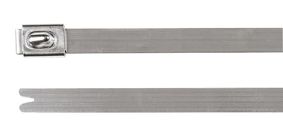 Metallic 304 Stainless Steel Roller Ball Cable Ties 7.9mm x 362mm - 50 Pack