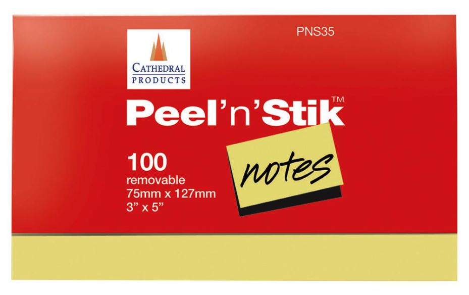 Peel'n'Stik Sticky Notes - 100 Sheets (Pack of 12)