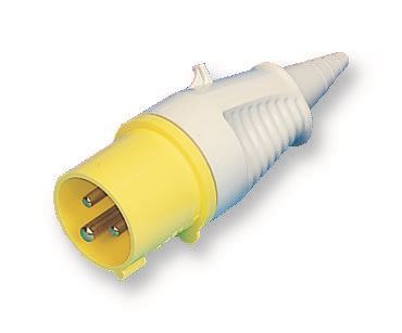 16A, 110V, Cable Mount CEE Plug, 2P+E, Yellow, IP44