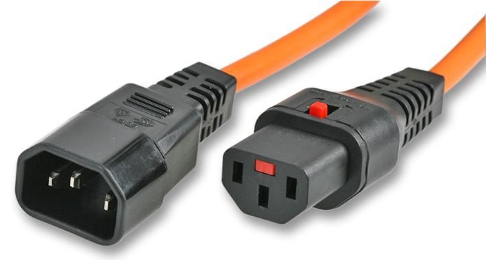 IEC C13 to IEC C14 Locking Power Extension Lead, 4m