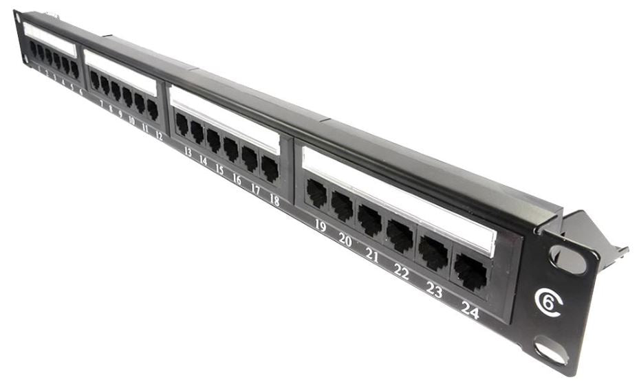 24 Port Cat6 UTP Patch Panel for 19" Enclosure