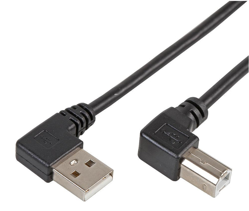 Right Angled A Male to B Male USB Cable, 1m