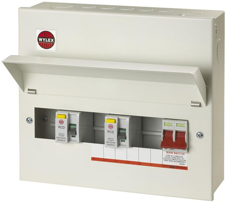 7-Way Split Load, High Integrity Metal Consumer Unit, 100A Main Switch & 2x 80A RCD