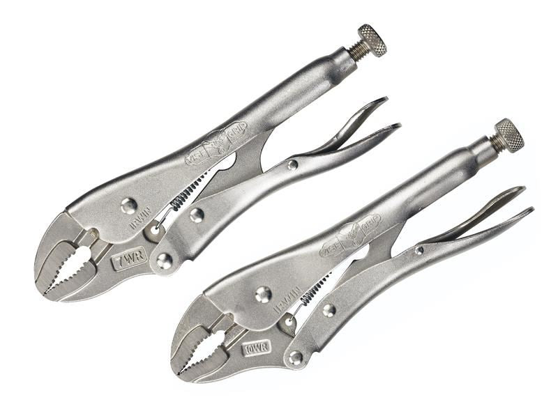 Curved Jaw Locking Pliers with Wire Cutter