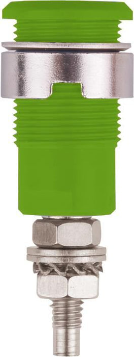 4mm Safety Socket Green, Solder, 32A