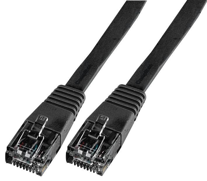 Flat Cat5e LSOH Ethernet Patch Lead - Black