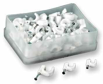 Round Cable Clips White 100 Pack