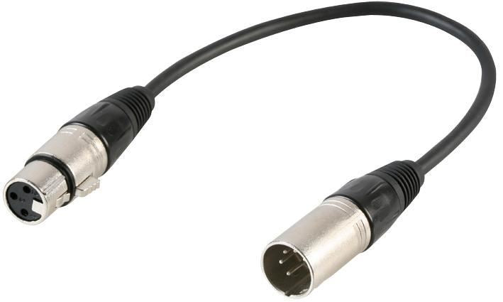 5 Pin XLR Male to 3 Pin XLR Female DMX Adaptor Lead, 0.22m