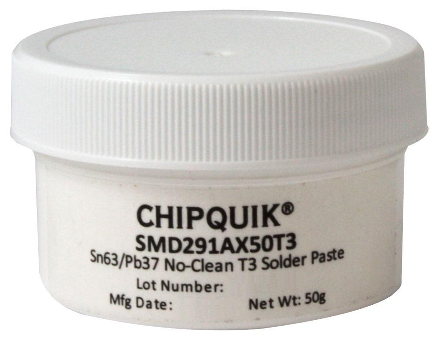 No-Clean Solder Paste Jar, Sn63/Pb37, T3 Mesh, 50g