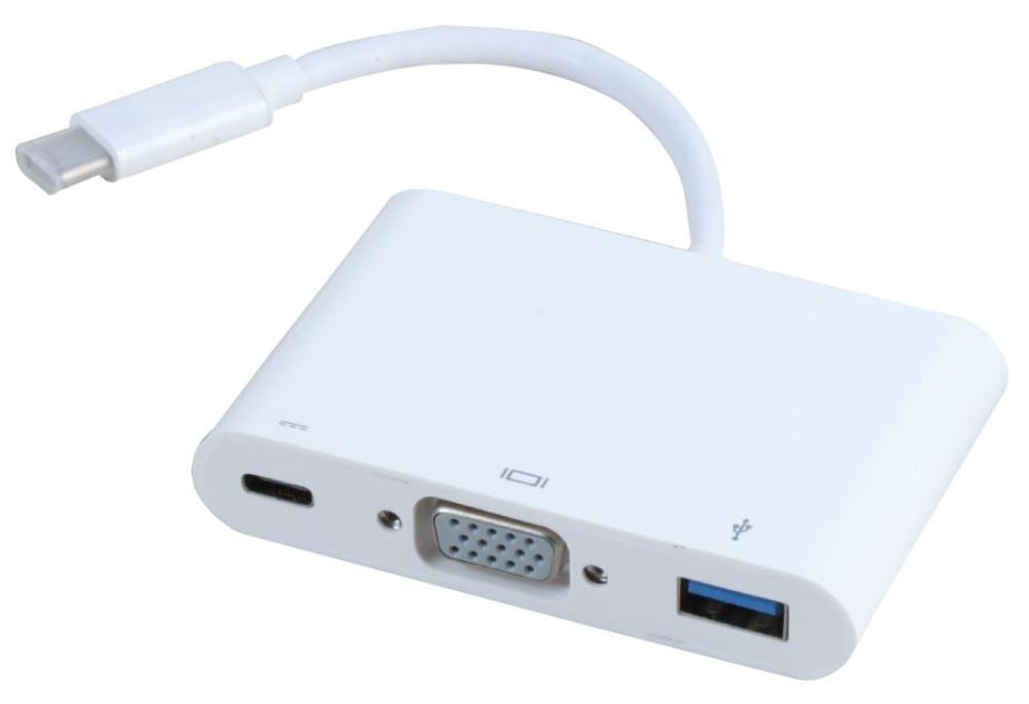 USB C to VGA & USB 3.0 Adaptor with Power Delivery