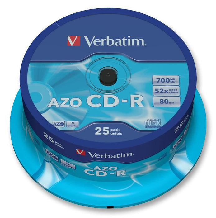 52x Speed CD-R AZO Blank CDs - 25 Pack Spindle