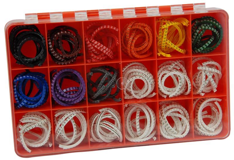 1 - 2mm Cable Marking Kit Colour Coded - 4500 Markers