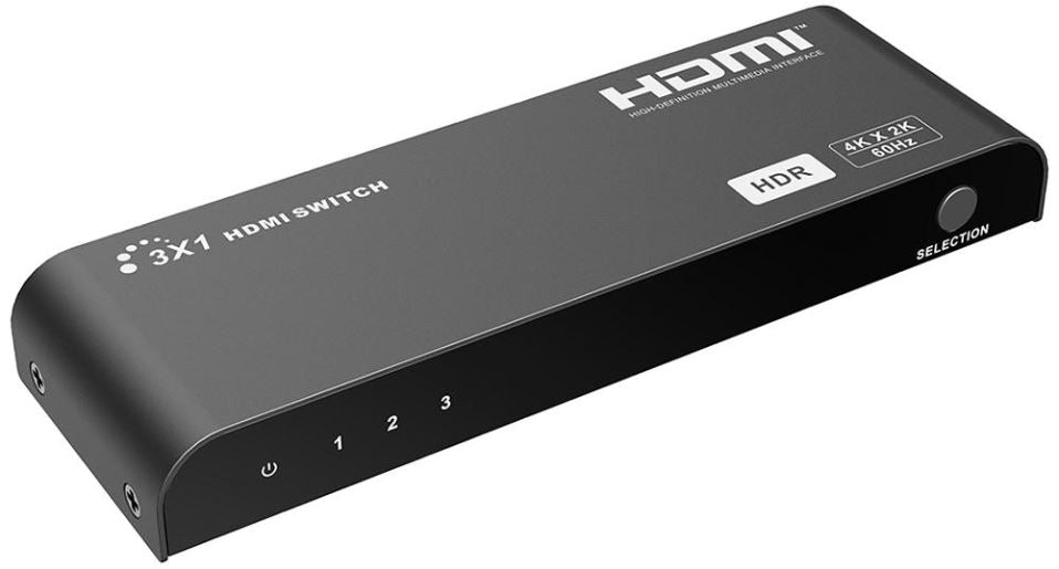 3 Way 4Kx2K UHD 60Hz HDMI 2.0 Switch, HDCP 2.2