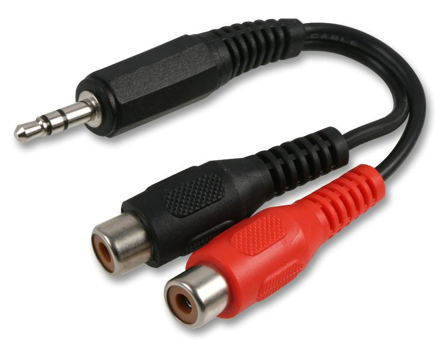 3.5mm Stereo Jack Plug to 2x Phono (RCA) Sockets Adaptor Lead