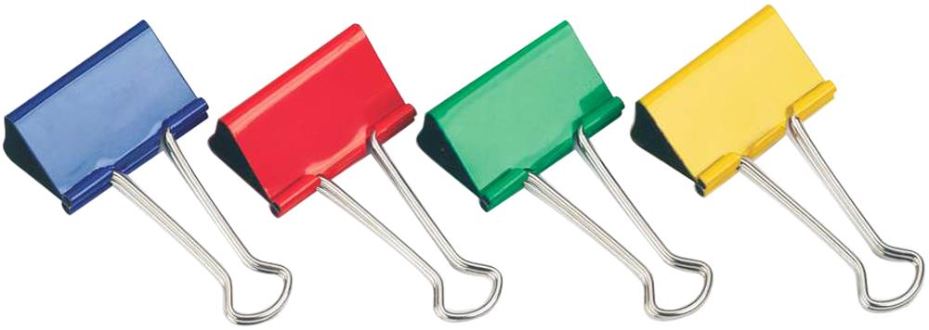 19mm Coloured Foldback Clips - Pack of 10