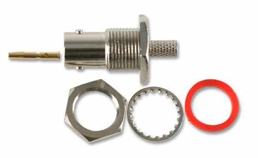 TE CONNECTIVITY 50 ohm BNC Panel Mount Crimp Socket, DC to 1GHz - RG58C/U Cable