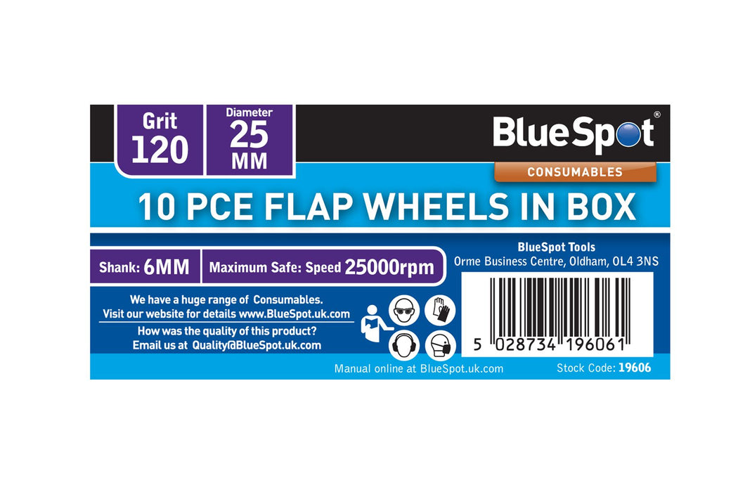 120 Grit 25MM Flap Wheels Boxed In 10 PCE