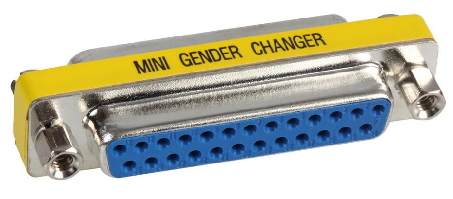 Gender Changer, 25 Pin D-Sub, Female to Female