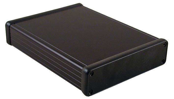 IP54 1455 Series Black Extruded Aluminium Instrument Enclosure - 81x70x12mm