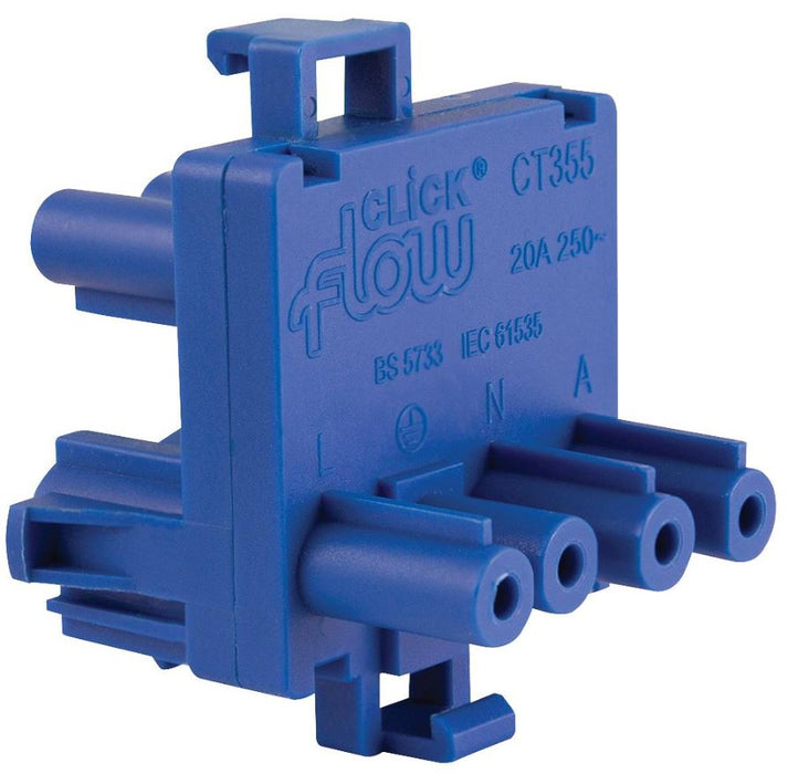 250V, 20A Fast Fit 4-Pin 1 In 2 Out Compact Splitter