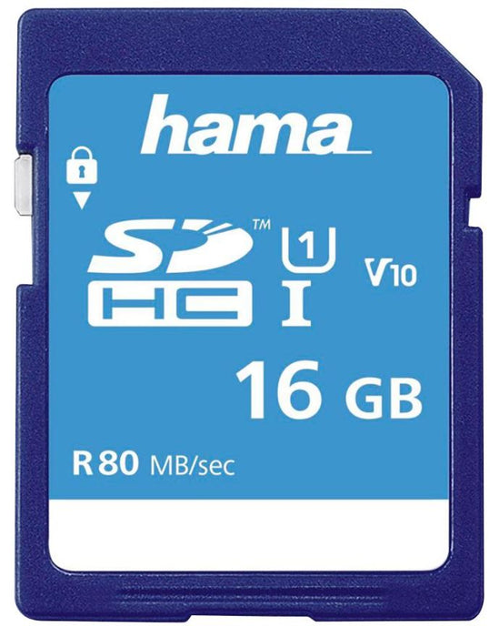 16GB Class 10 SDHC UHS-1 Memory Card 80MB/s