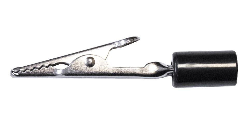 Steel Crocodile Clip with Acetate Handle, 10A, Black