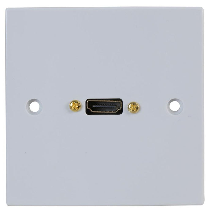 1-Gang HDMI Wallplate with Flylead, White