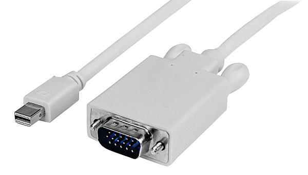 1m White Mini DisplayPort to VGA Adaptor Lead