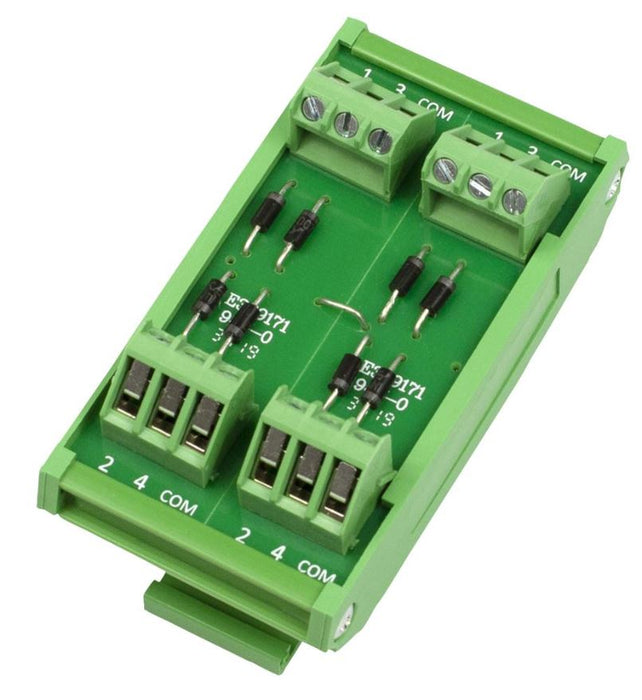 8 Way Diode 35mm DIN Rail Module, Common Anode
