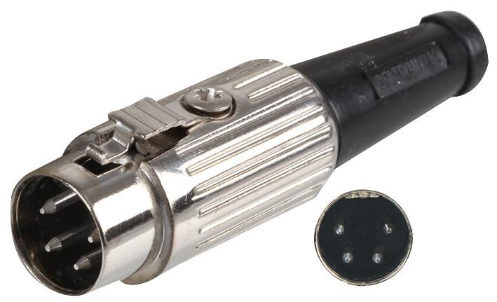 4 Pin Nickel Locking DIN Plug