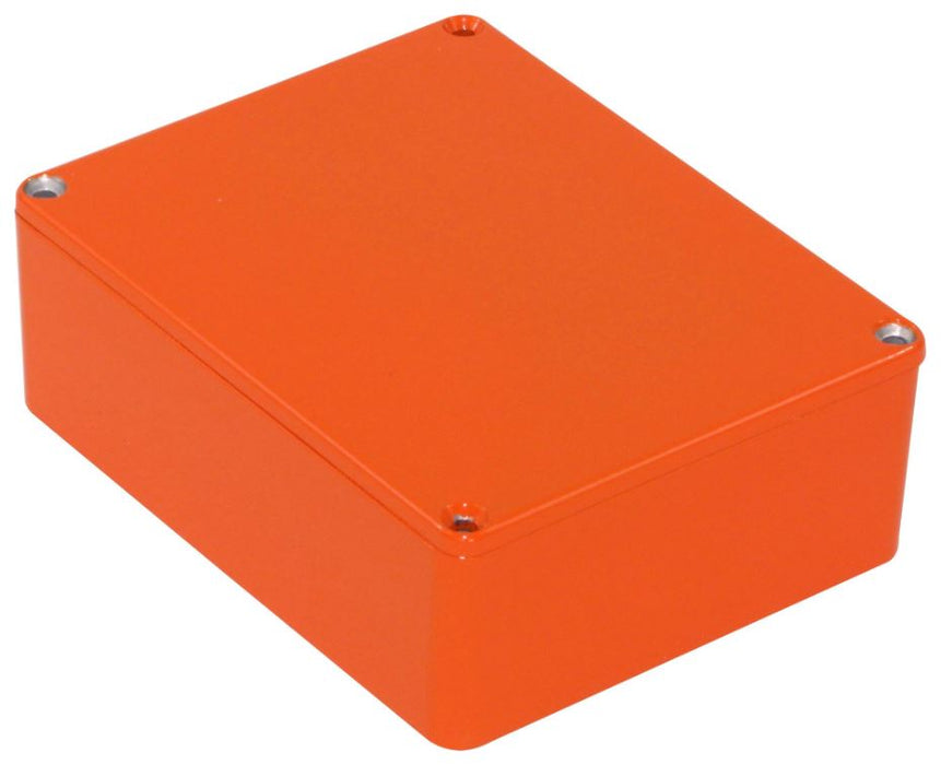 IP54 Orange Stomp Box Aluminium Instrument Enclosure - 120x94x42mm