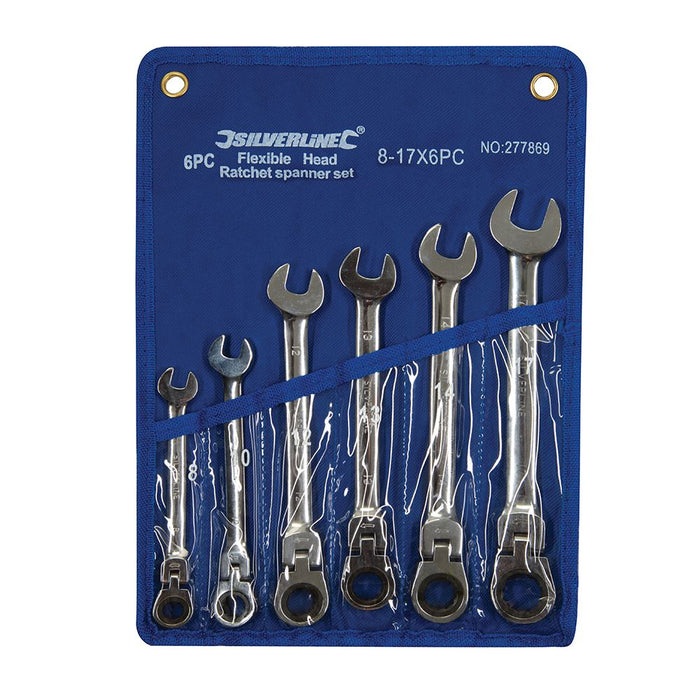 Flexible Head Ratchet Spanner Set 6pce - 8 - 17mm