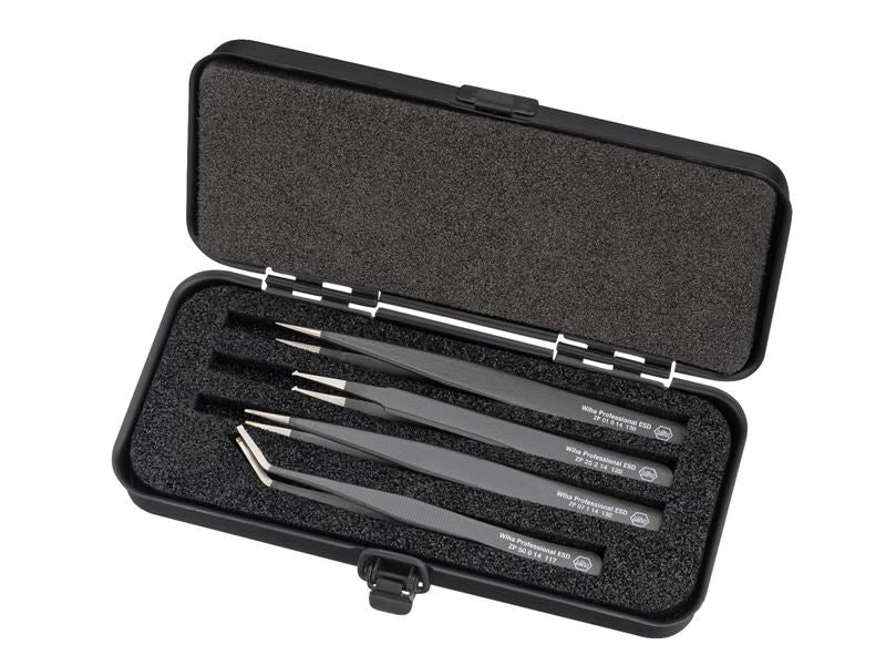 Professional ESD SMD Tweezer Set, 4 Piece