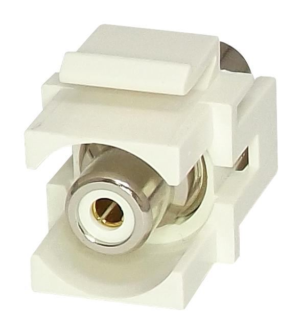 White RCA Keystone Connector, White Insert