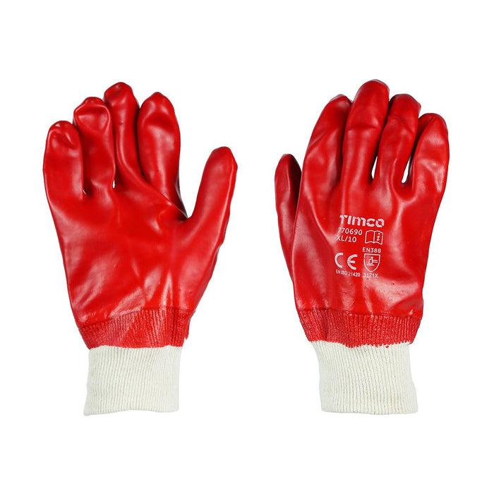 PVC Gloves - PVC Coated Cotton Interlock (Size X Large - 1 Each)