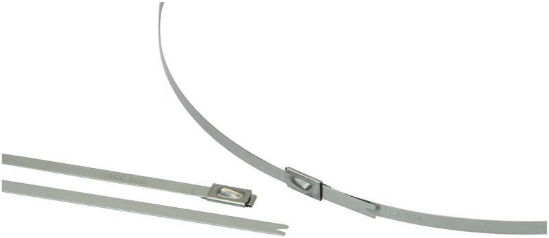 Metallic 304 Stainless Steel Roller Ball Cable Ties 4.6mm x 681mm - 100 Pack