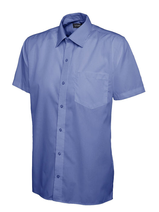 Men's Mens Poplin Half Sleeve Shirt - 65% Polyester 35% Cotton Poplin