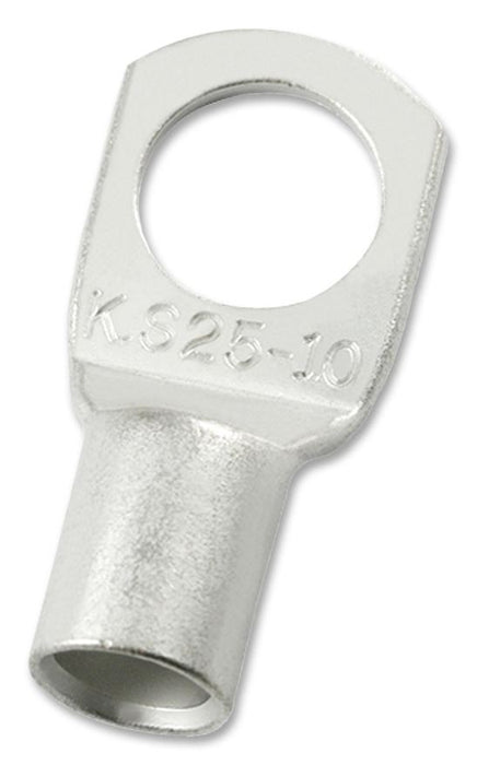 25.0mm² Copper Crimp Terminal Lug, 4AWG, M10
