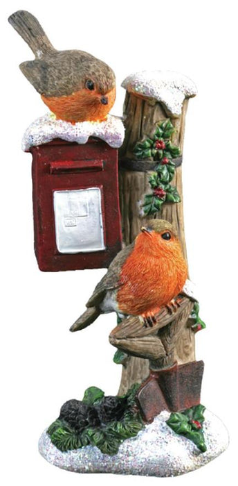 Christmas Robins On Postbox Ornament